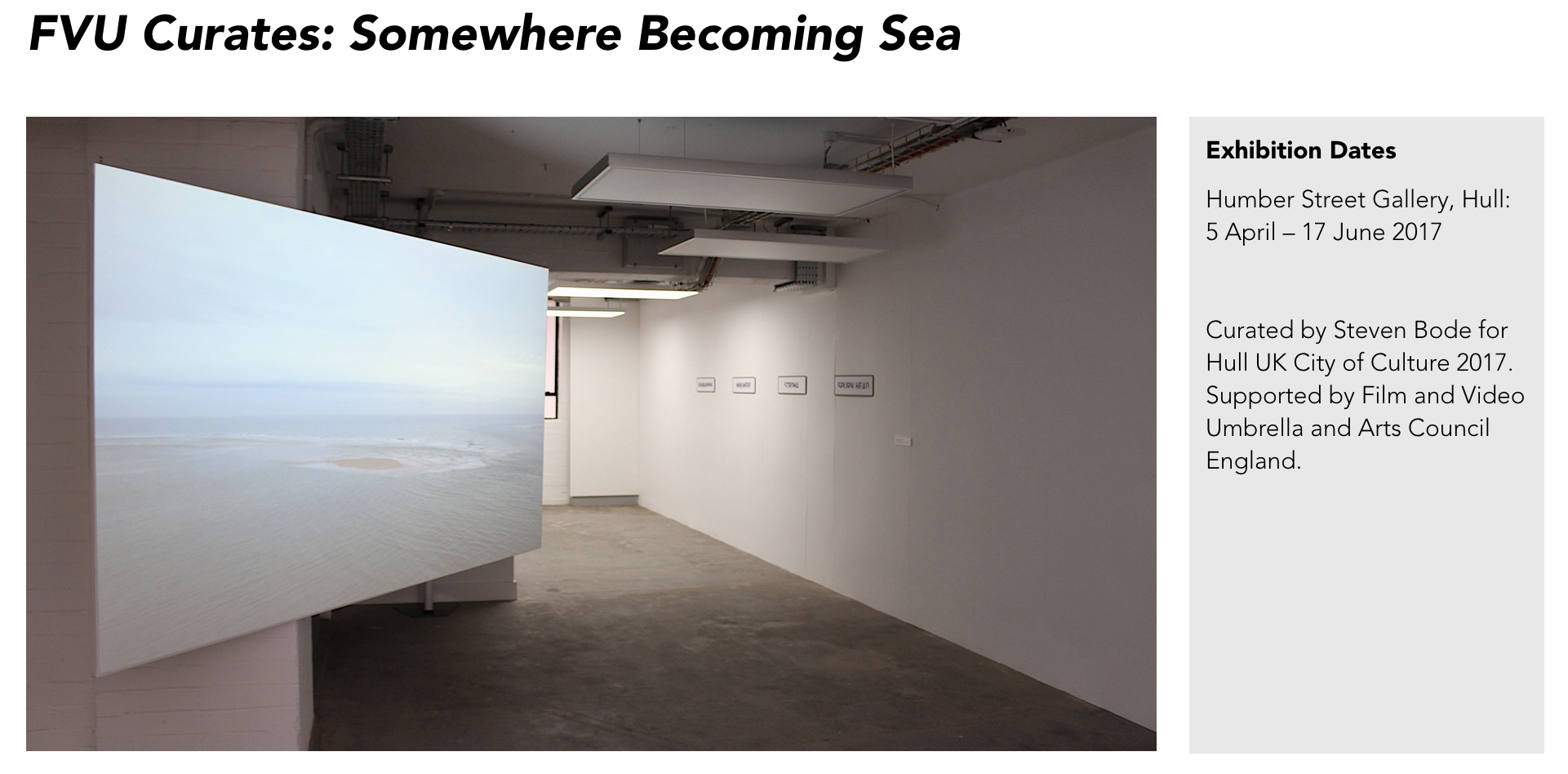 Somewhere Becoming Sea, Film and Video Umbrella Website